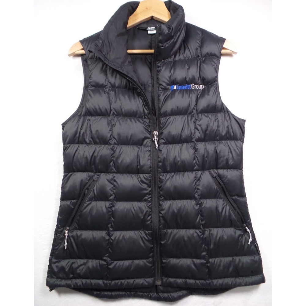 REI Co-Op Vest Womens Size Medium Black Puffer Full Zip Pockets Quilted 650 Down